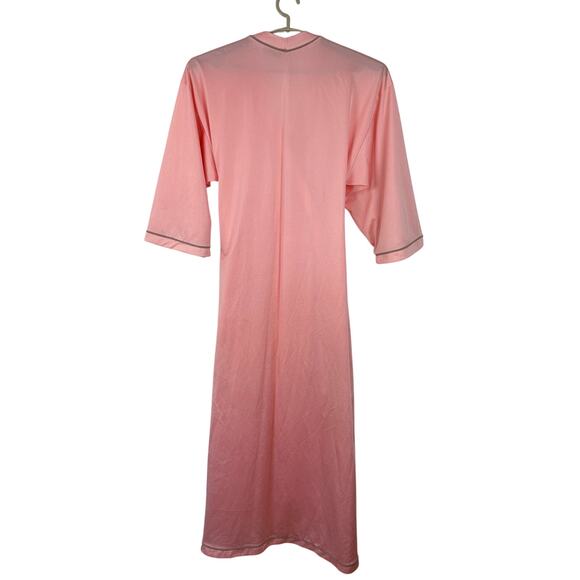 Vintage Vanity Fair Collectibles Robe Pink Gold Trim Dacron Nylon USA size 10 - Picture 8 of 14